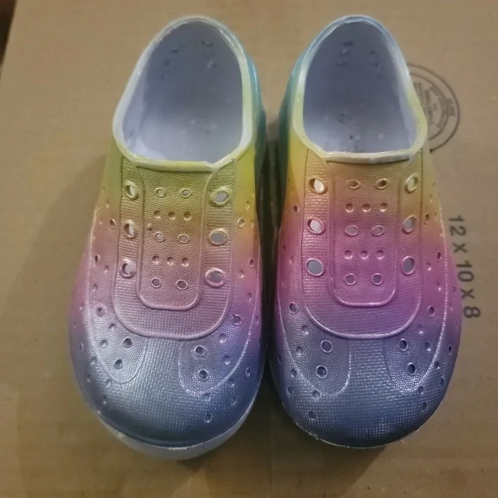 Lily & Dan Unisex Kids Multicolor Comfort Slip On Water Shoes Size US 5/6